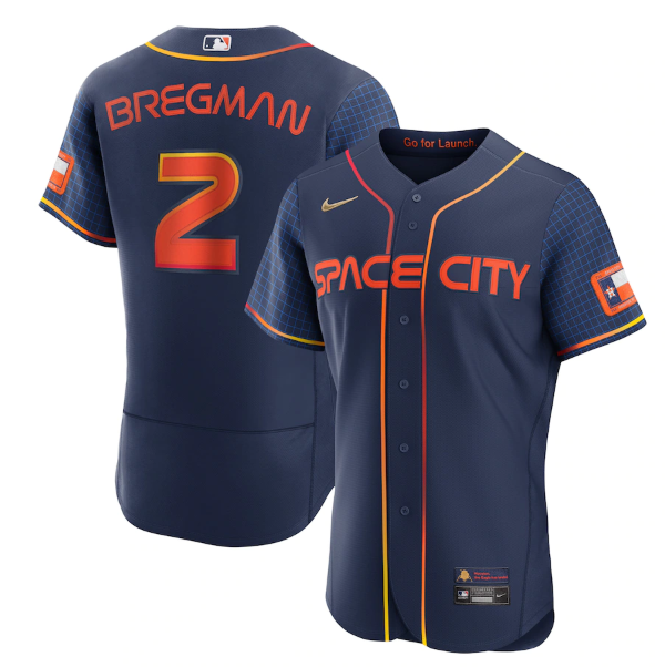 Men's Houston Astros #2 Alex Bregman 2022 Navy City Connect Flex Base Stitched Baseball Jersey Men's Houston Astros #2 Alex Bregman 2022 Navy City Connect Flex Base Stitched Baseball Jersey